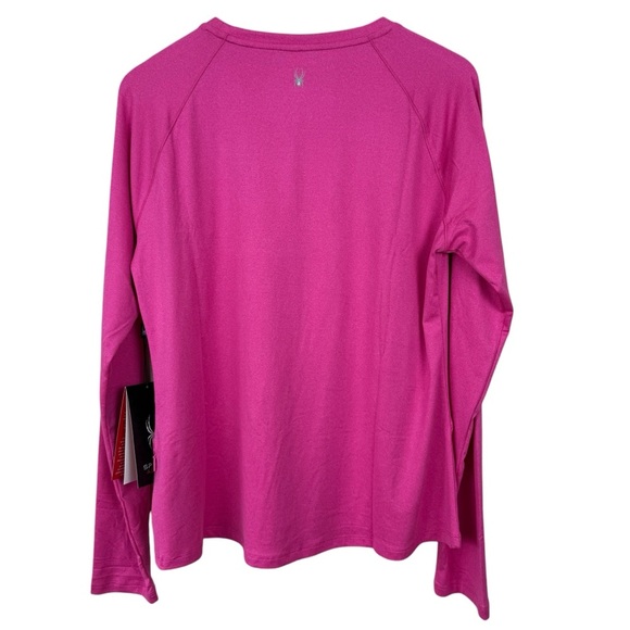Spyder Women's Active Long Sleeve Shirt - Fuchsia Pink Stretchy Athletic Top XL - Picture 6 of 7